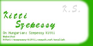 kitti szepessy business card